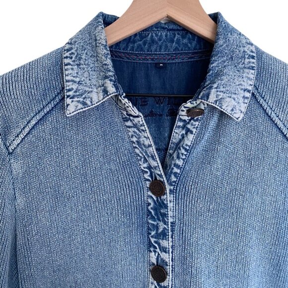 Blue Willi’s Blue Cotton Knit Sweater Jacket M - Picture 2 of 6
